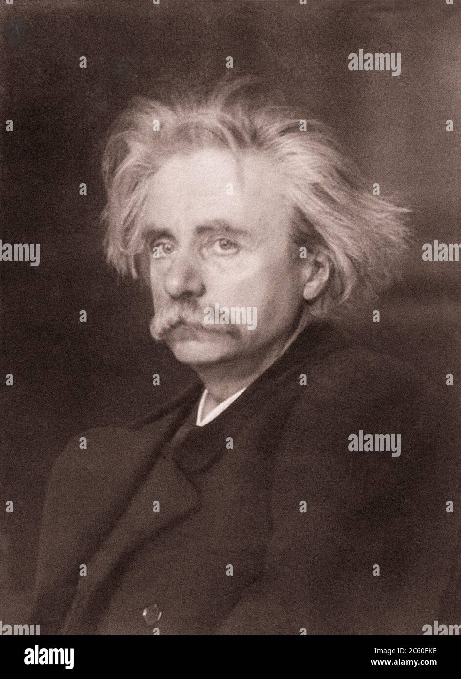 Edvard Hagerup Grieg (1843 - 1907) war ein norwegischer Komponist der Romantik, Musikfigur, Pianist und Dirigent. Grieg's Arbeit war Einfluss Stockfoto