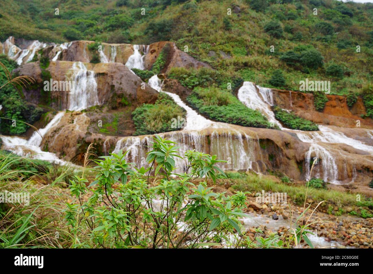 Golden Falls in Jiufen, New Taipei City, Ruifang District, Taiwan Stockfoto