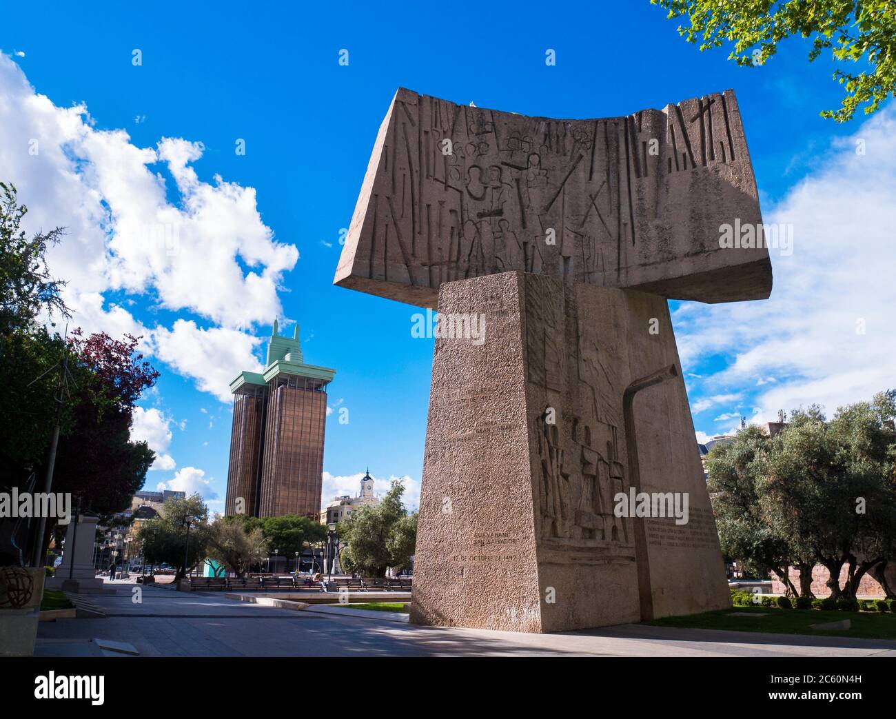 Monumento al descubrimiento de América. Jardines del descubrimiento. Madrid. España. Stockfoto