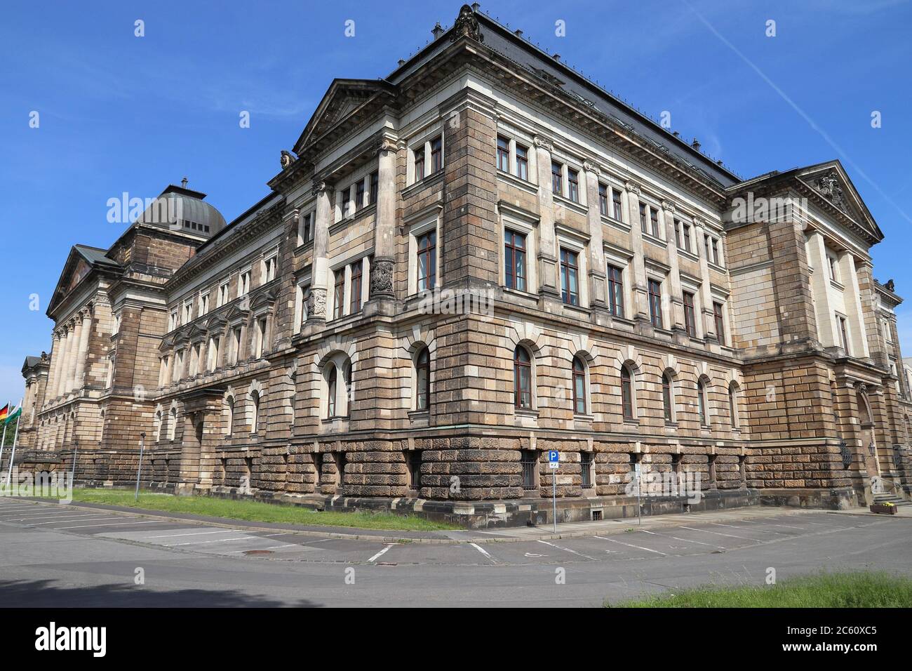 Dresden, Deutschland. Sachsisches Staatsministerium der Finanzen. Stockfoto