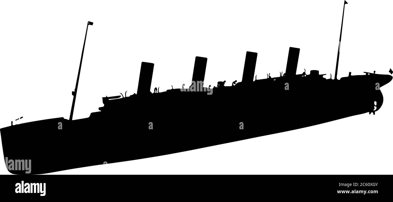 Silhouette Schiff titanic Vektor Stock Vektor