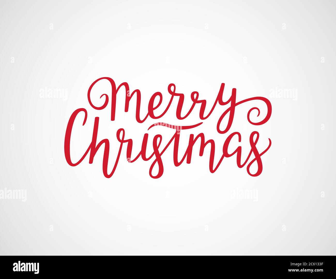 Frohe Weihnachten handgezeichnete Schriftzüge. Roter Weihnachtstext auf weißem Hintergrund isoliert. Weihnachtsgruß-Zitat für Karten, Poster, Banner, Flyer. Vektor Stock Vektor