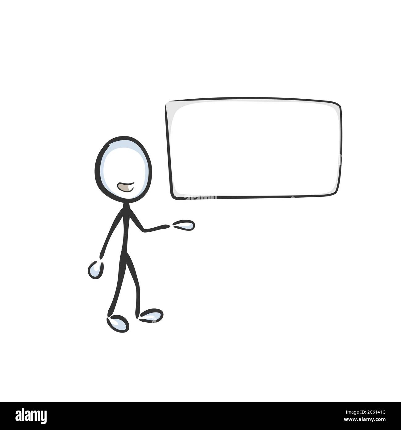 Anzeigenvorlage Whiteboard Wird Angezeigt Vektor Einfache Prasentation Leer Stickman Kein Gesicht Clipart Cartoon Von Hand Gezeichnet Doodle Skizze Grafik Stock Vektorgrafik Alamy