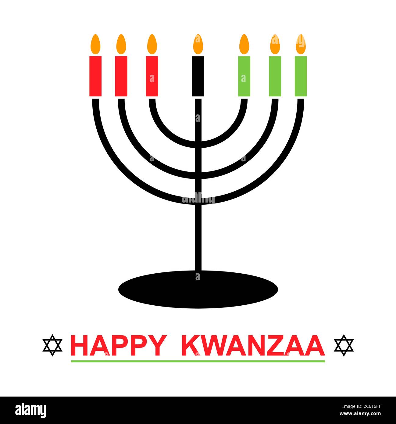 Happy kwanzaa , amerikanisches Design isoliert auf weißem Hintergrund. Grußkarte, Vektorgrafik . Stock Vektor