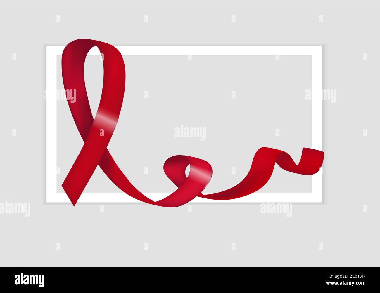 Welt AIDS Tag rot Bewusstsein Band. Loop Emblem zur Unterstützung des Problems der Drogenabhängigkeit, Anarexie. Vektorgrafik. Stock Vektor