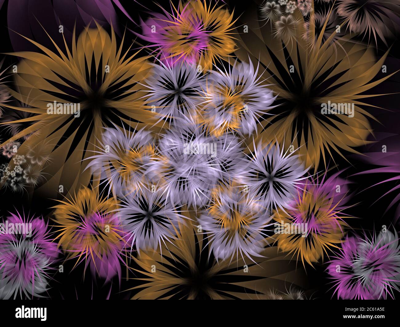 Flame Fractal - Blumen Design Stockfoto