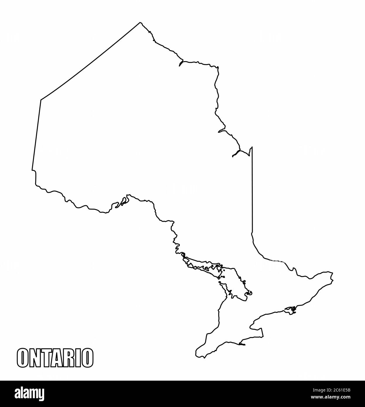 Übersichtskarte der Provinz Ontario Stock Vektor
