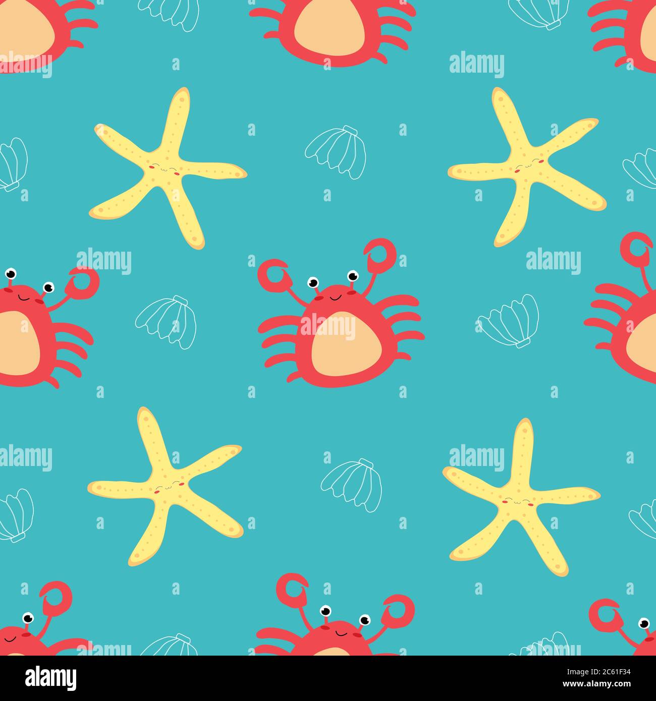 Niedliche sealife Unterwasser Vektor Illustration Hintergrund Stock Vektor