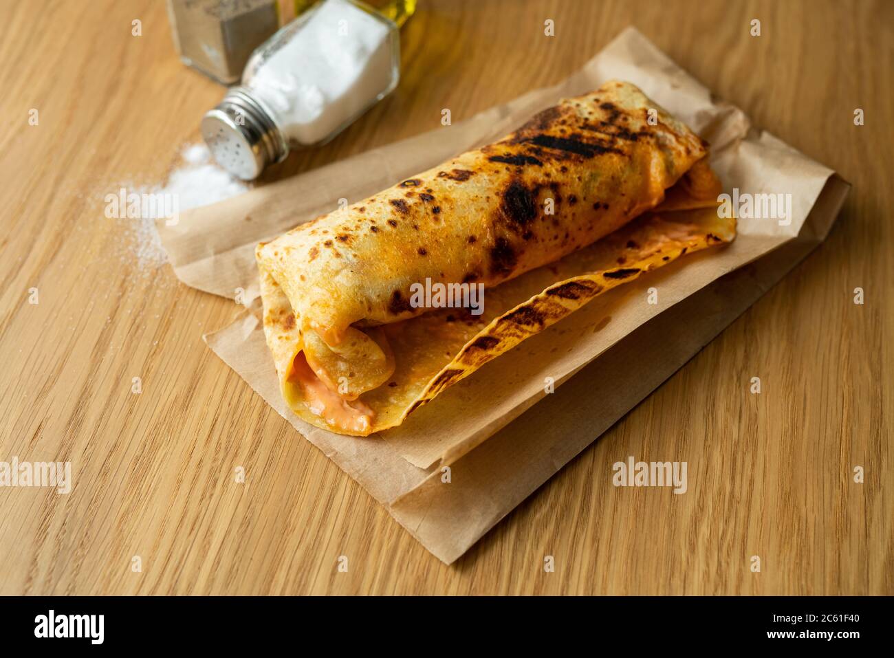 Shawarma Sandwich, Döner Kebab, Chicken Shawarma Stockfoto