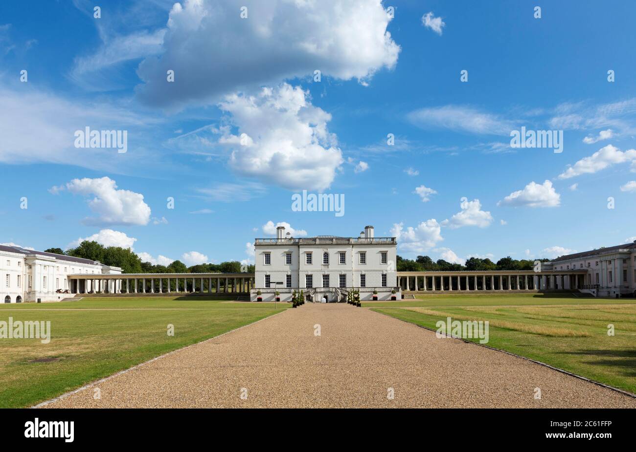 Großbritannien, London, Greenwich. Das Queens House von Inigo Jones, erbaut zwischen 1616 und 1635. Das erste Gebäude im neoklassizistischen Palladio-Stil in Großbritannien Stockfoto