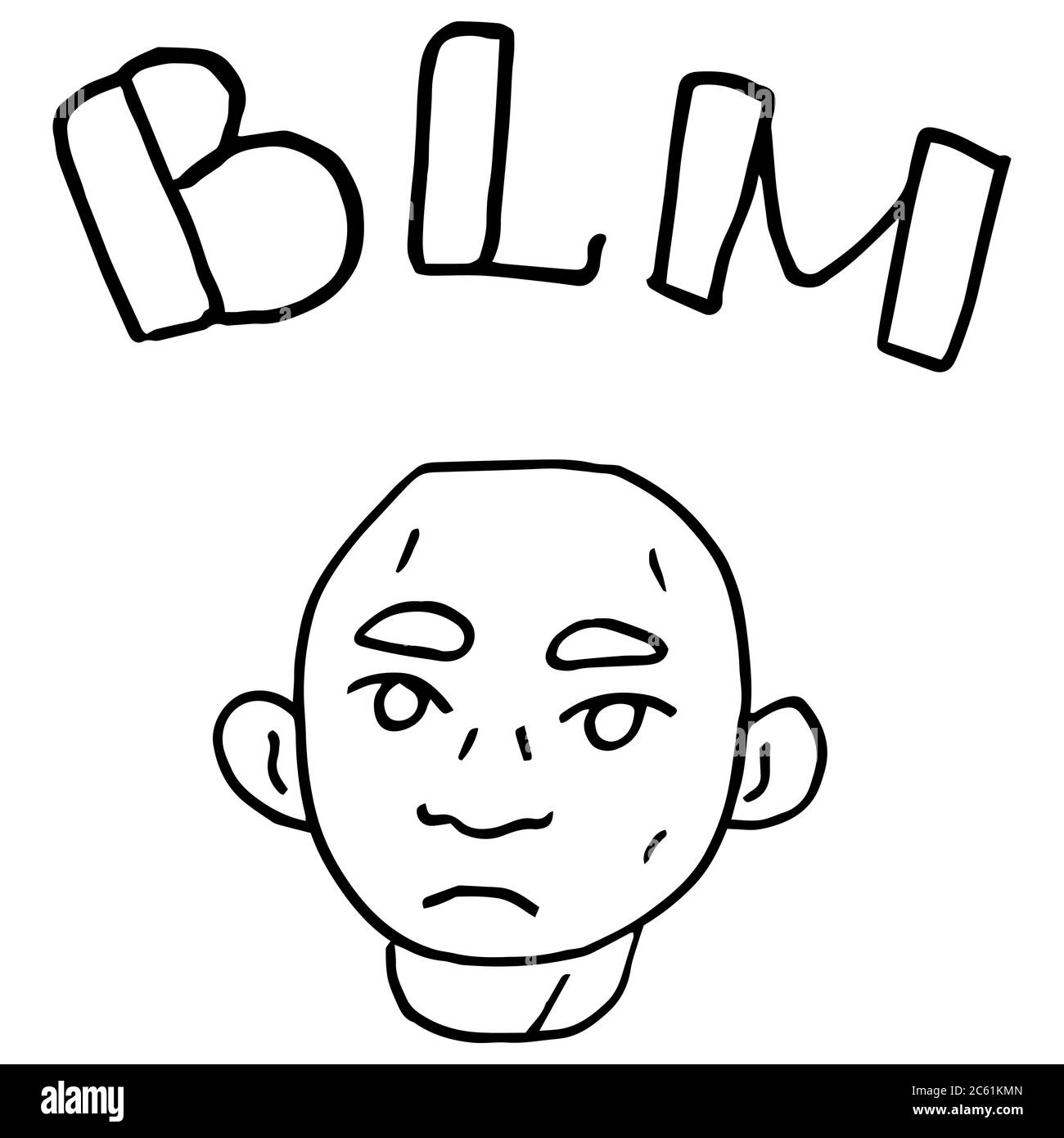 Schwarzes Leben Materie Emblem auf weißem isolierten Hintergrund. Afro man, blm Text für Einladung oder Geschenkkarte, Social Banner, News Blog, Flyer. Telefontasche oder c Stock Vektor