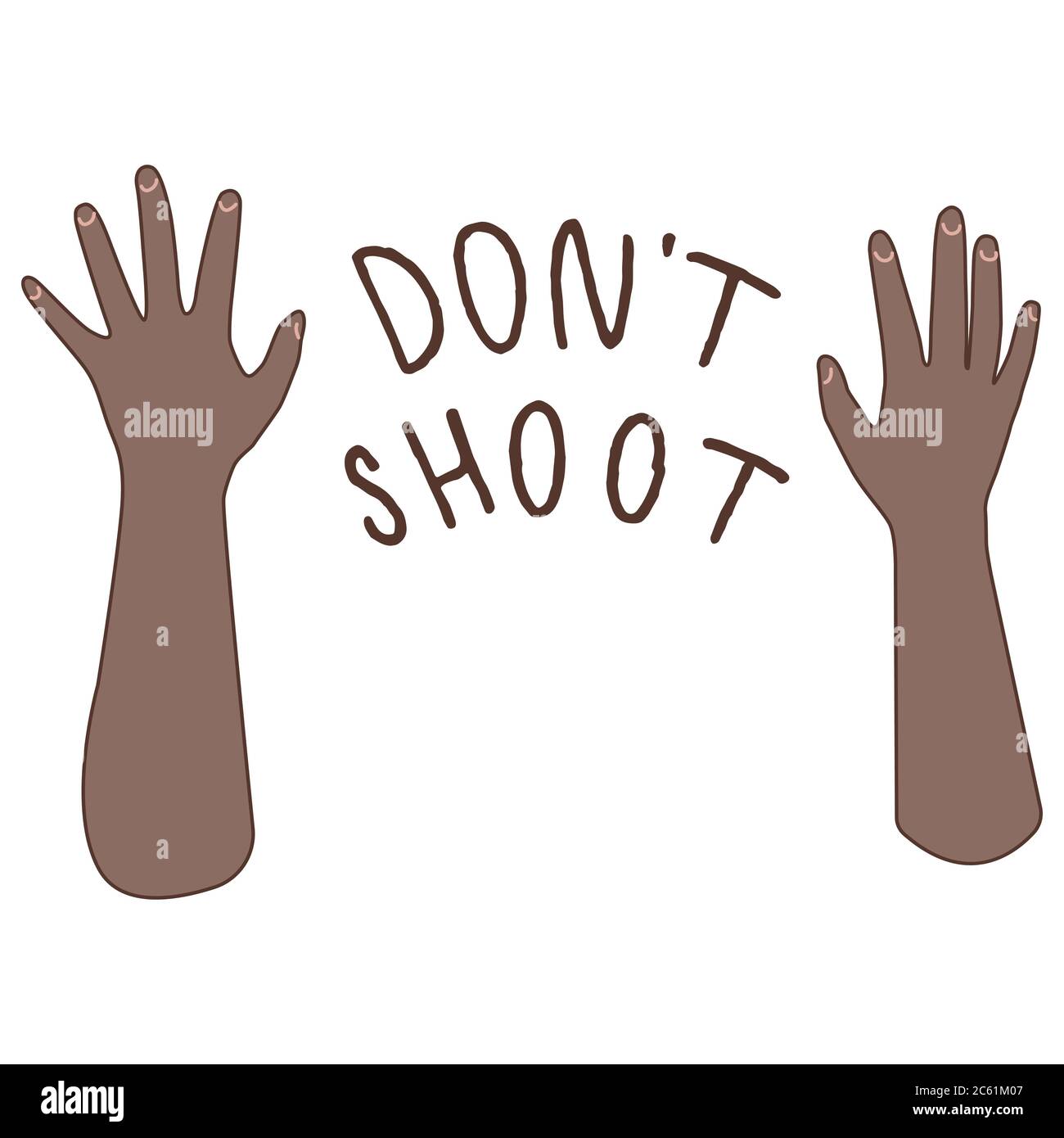 Nehmen Sie keinen Text auf weißem Hintergrund auf. Erhöhte afro Hand blm Poster für Einladung oder Geschenkkarte, Social Banner, News Blog, Flyer. Telefontasche oder c Stock Vektor