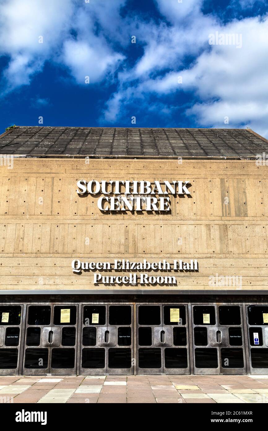 Southbank Centre, Außenansicht der Queen Elizabeth Hall und des Purcell Room, London, Großbritannien Stockfoto