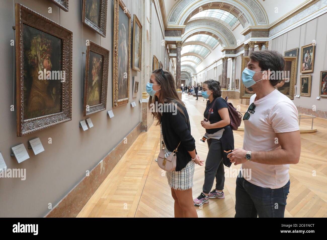 WIEDERERÖFFNUNG DES LOUVRE MUSEUMS, PARIS Stockfoto