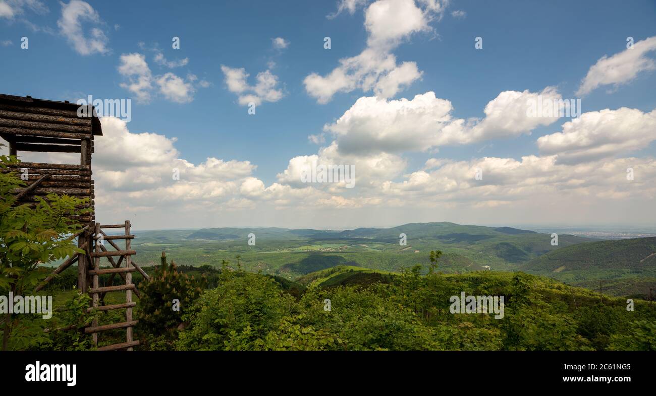 Blick von der Spitze des Berges Stockfoto