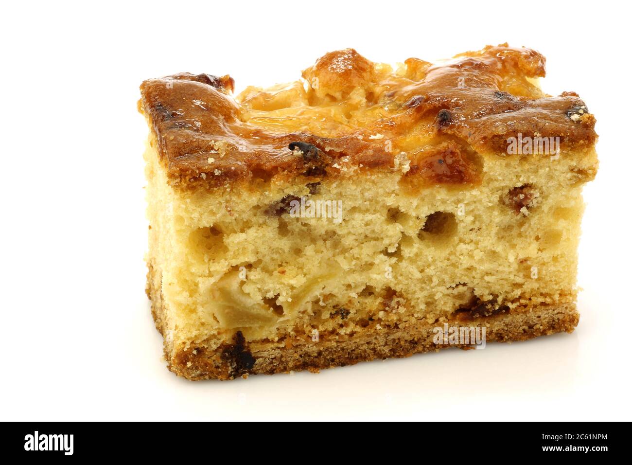 Traditionelle friesische glasierte Cranberry-Kuchen auf weißem Hintergrund Stockfoto