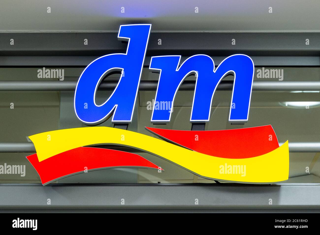 Logo der Drogeriekette DM Stockfoto