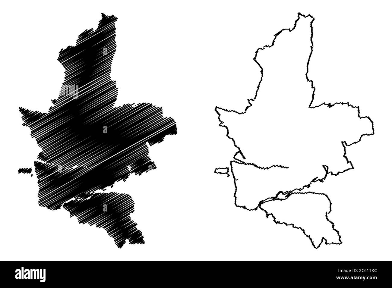 Kumamoto Stadt (Staat Japan, Inselstaat, Kyushu Region) Karte Vektorgrafik, Skizze Kribble Stadt Kumamoto Karte Stock Vektor