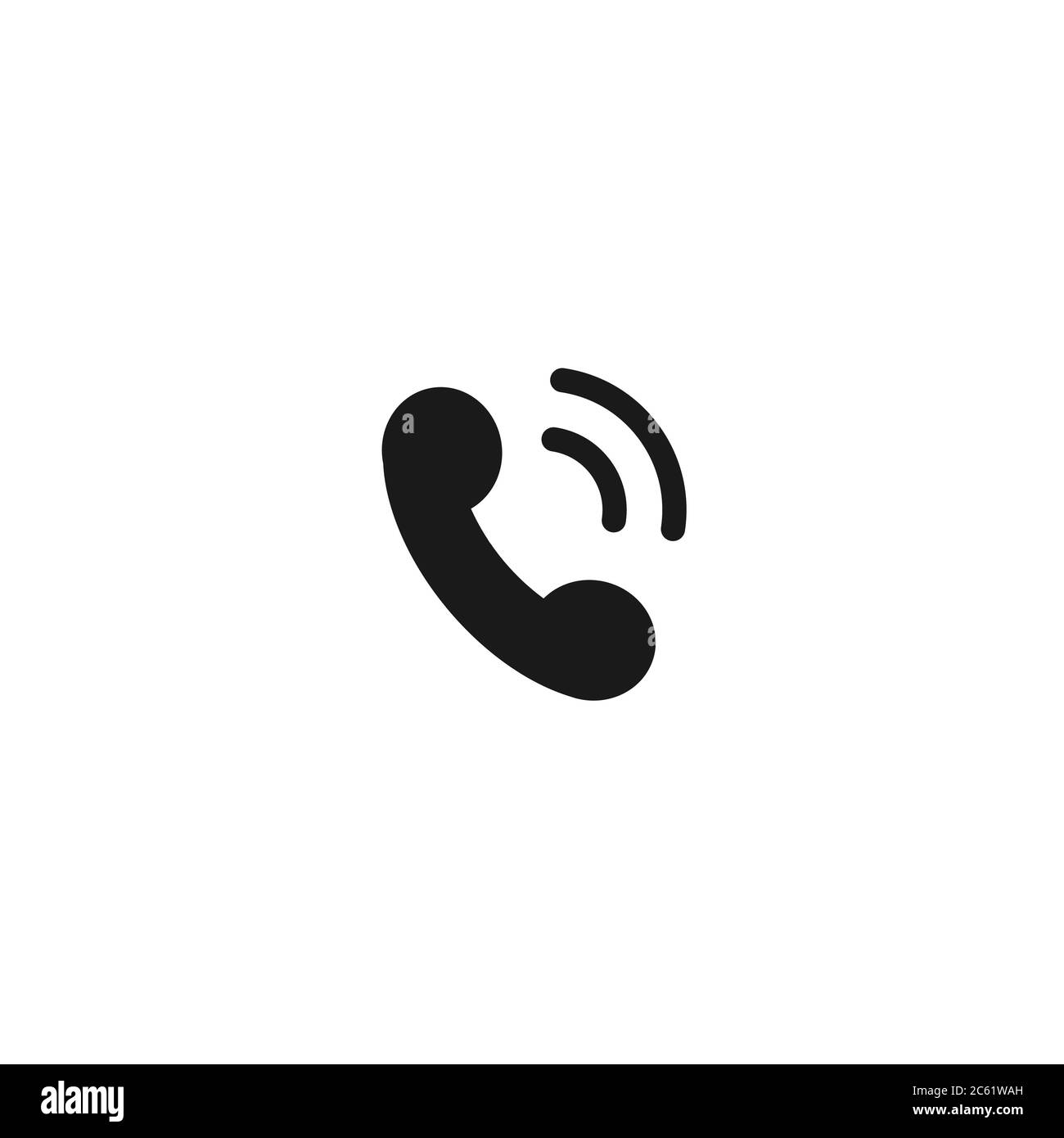 Schwarzes flaches Symbol der Telefonröhre. Isoliert auf Weiß. Vektorgrafik. Stock Vektor