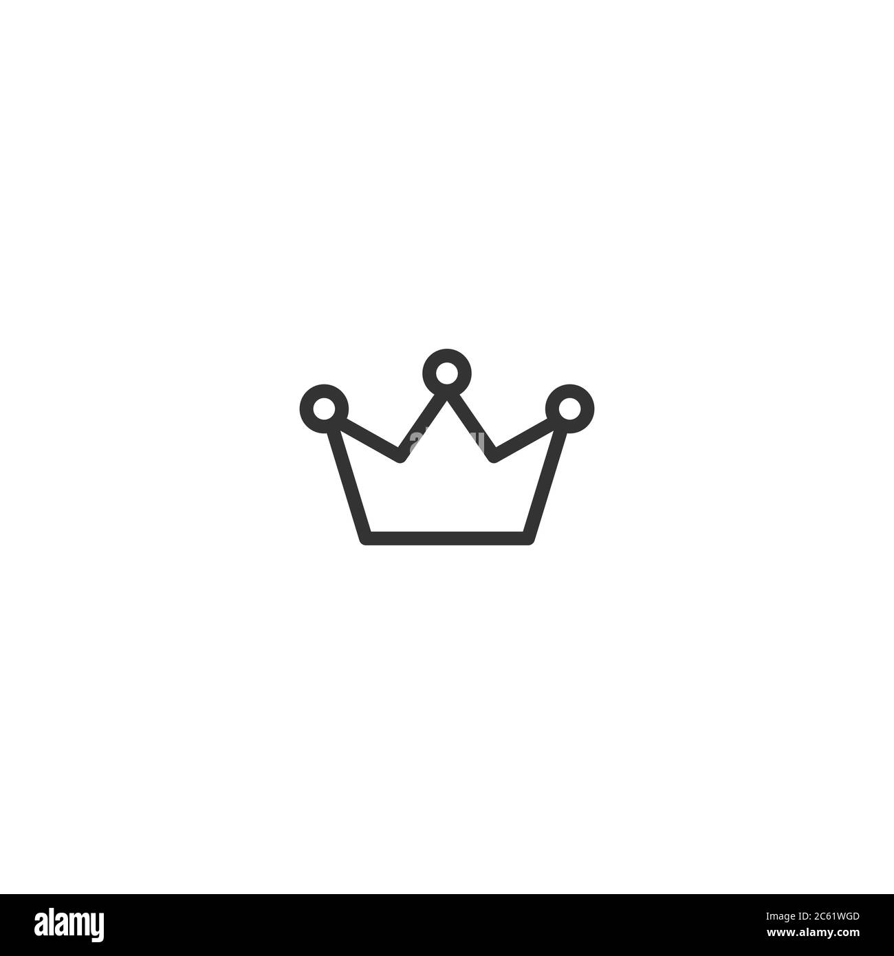 Symbol für die Kronenlinie ist auf Weiß isoliert. Royal, Luxus, vip, First Class Zeichen. Gewinner. Monarchie, Autorität, Macht Symbol. Vektor einfache Illustration. Stock Vektor