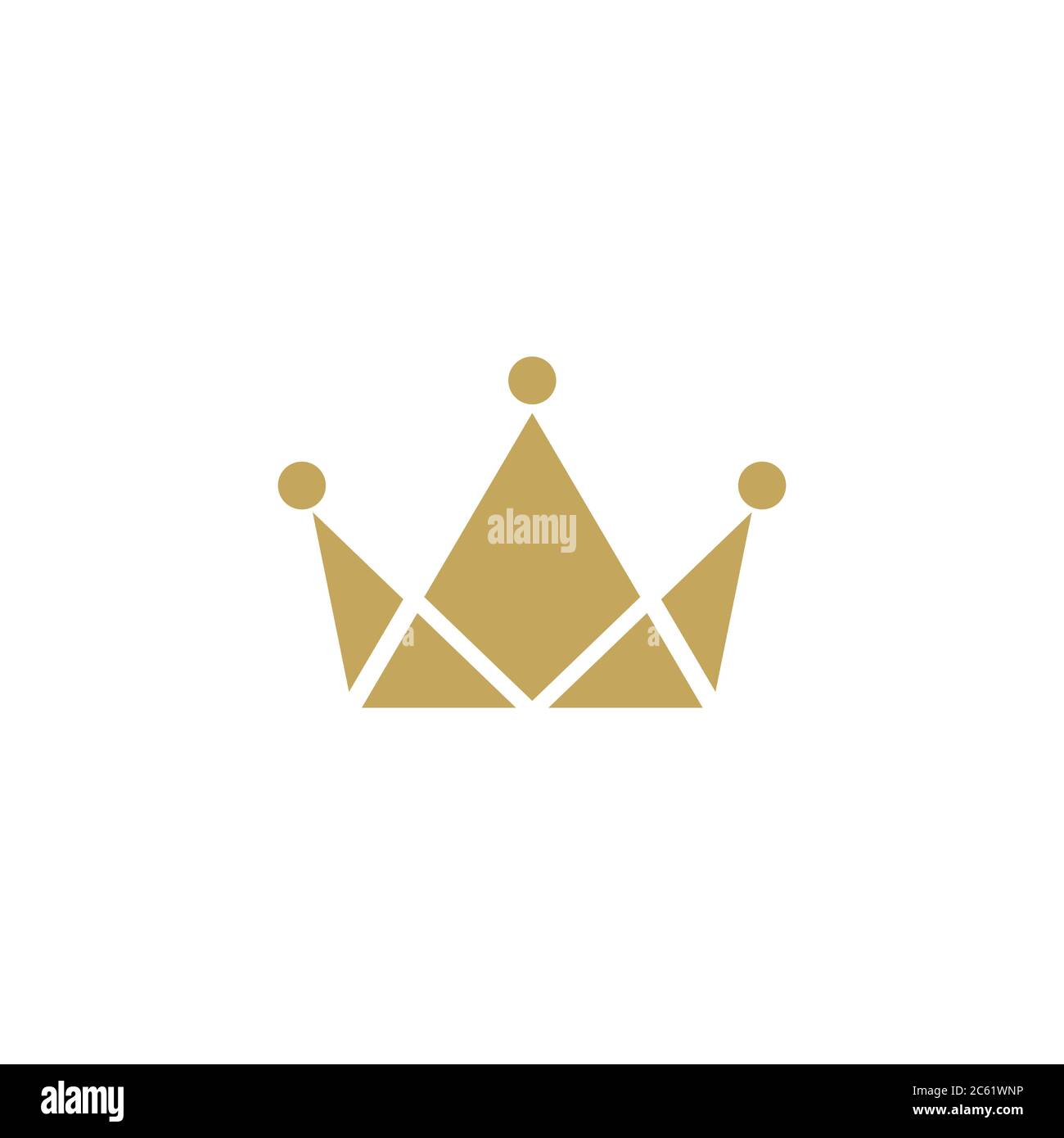 Gold Krone Symbol isoliert auf weiß. Royal, Luxus, vip, erstklassiges Schild. Gewinner. Monarchie, Autorität, Machtsymbol. Vektor einfache Illustration. Stock Vektor