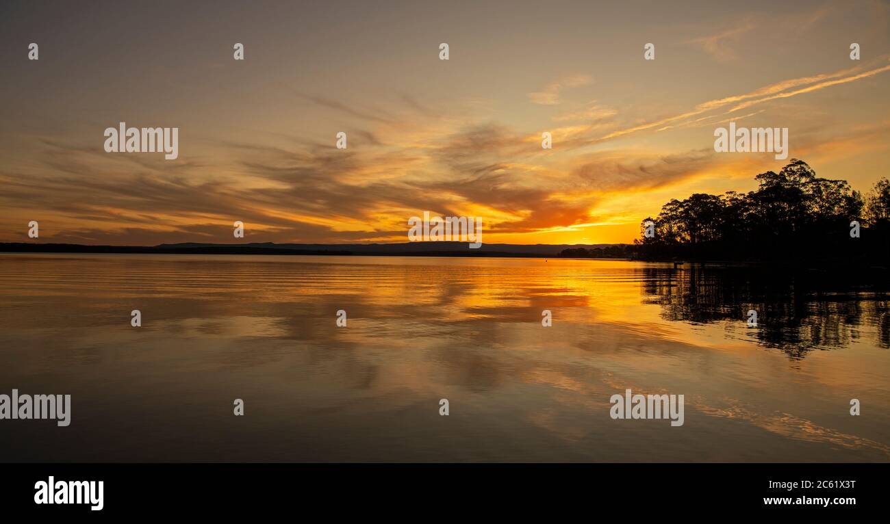 Sunset Sanctuary Point Jervis May NSW Australien Stockfoto