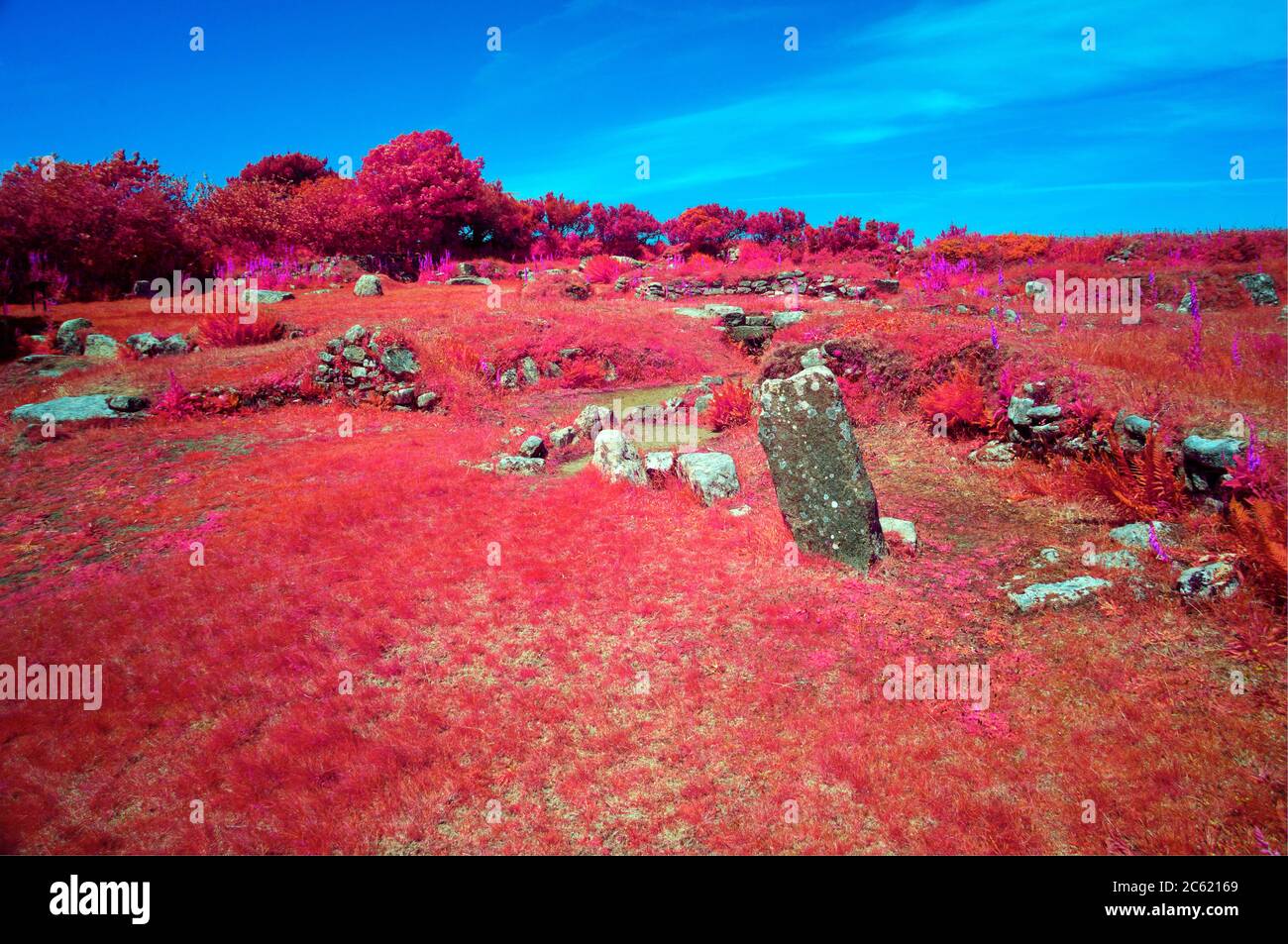 Carn Euny Iron Age Village, West Cornwall Großbritannien Stockfoto