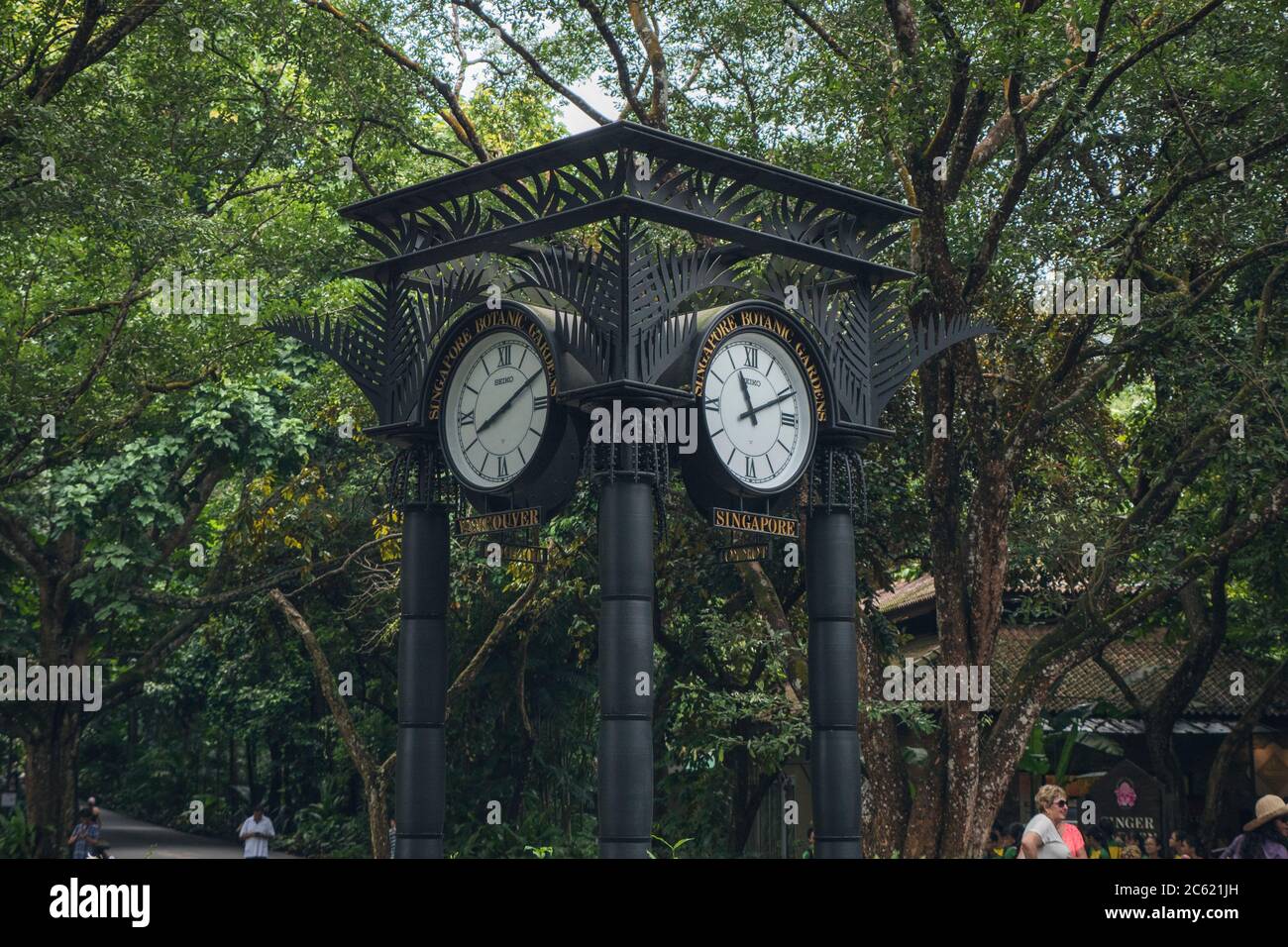 Uhr in Singapur botanischen Garten, Singapur. Stockfoto
