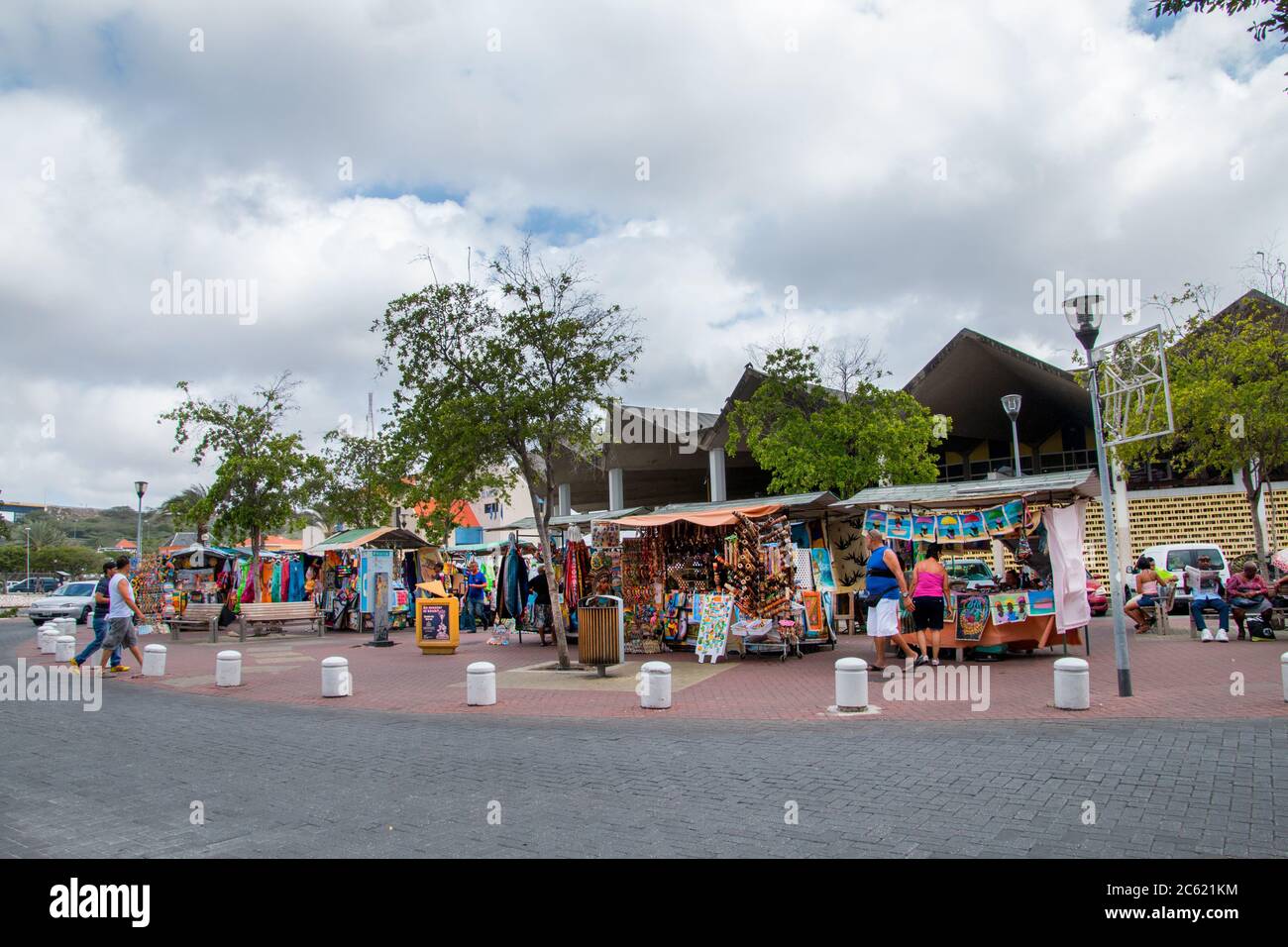 Bunte Gebäude in curacao willemstad, curacao karibik, curaçao Essen, curaçao Architektur, niederländische antillen, NED antille, West indies Stockfoto