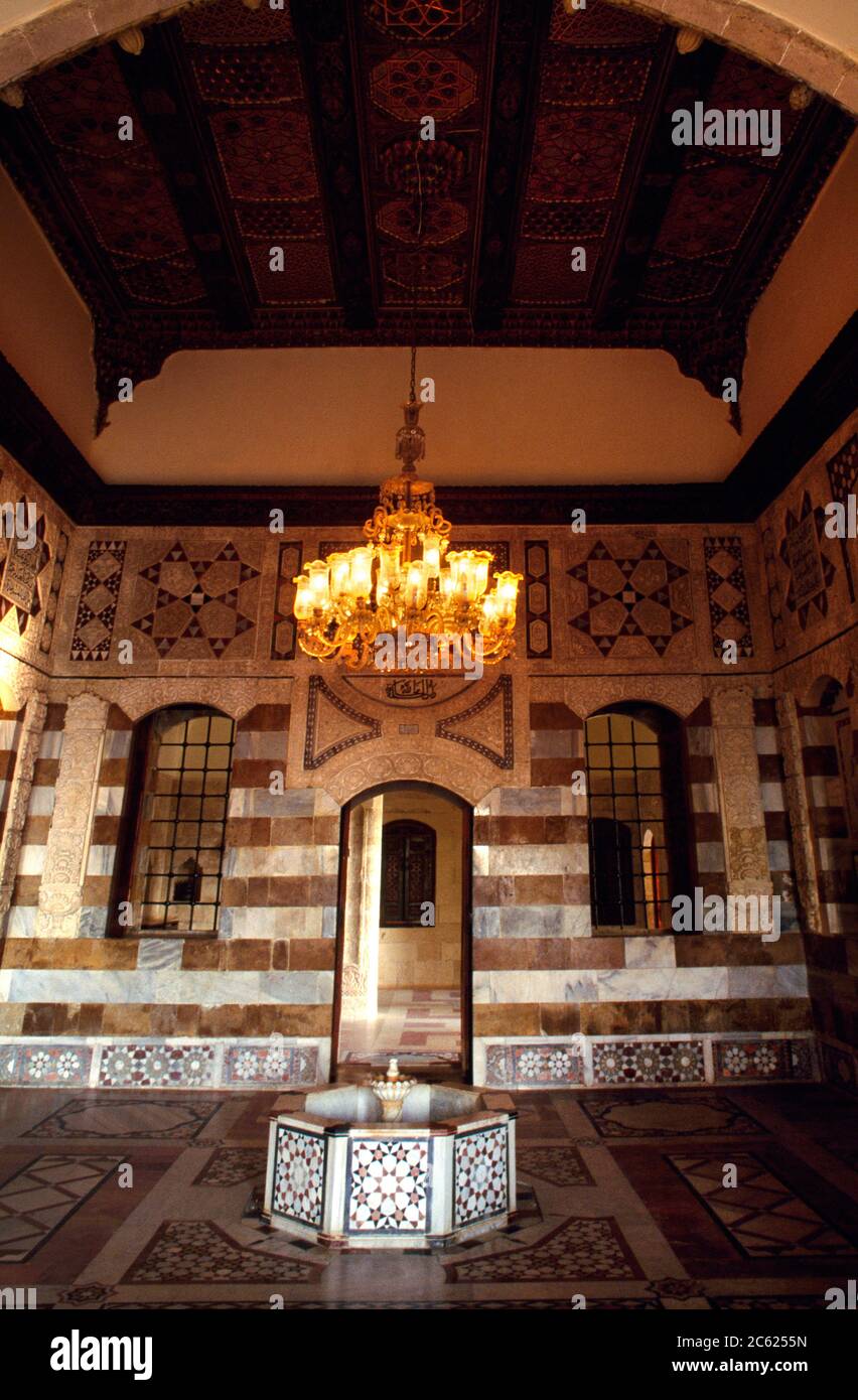 Beit Eddine Libanon Innere des islamischen Palast des 19. Jahrhunderts Stockfoto