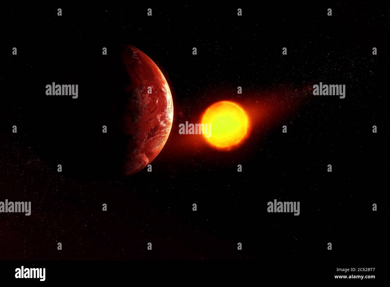 Exoplanet in Deep Space.Elemente dieses Bildes wurden von der NASA eingerichtet. Stockfoto