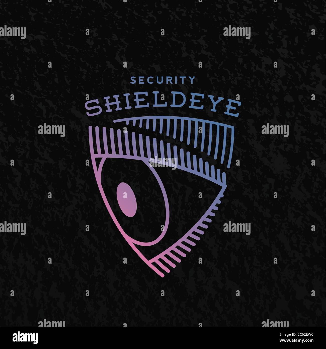 Shield Eye Security Abstraktes Vektorzeichen, Symbol oder Vorlage. Stock Vektor