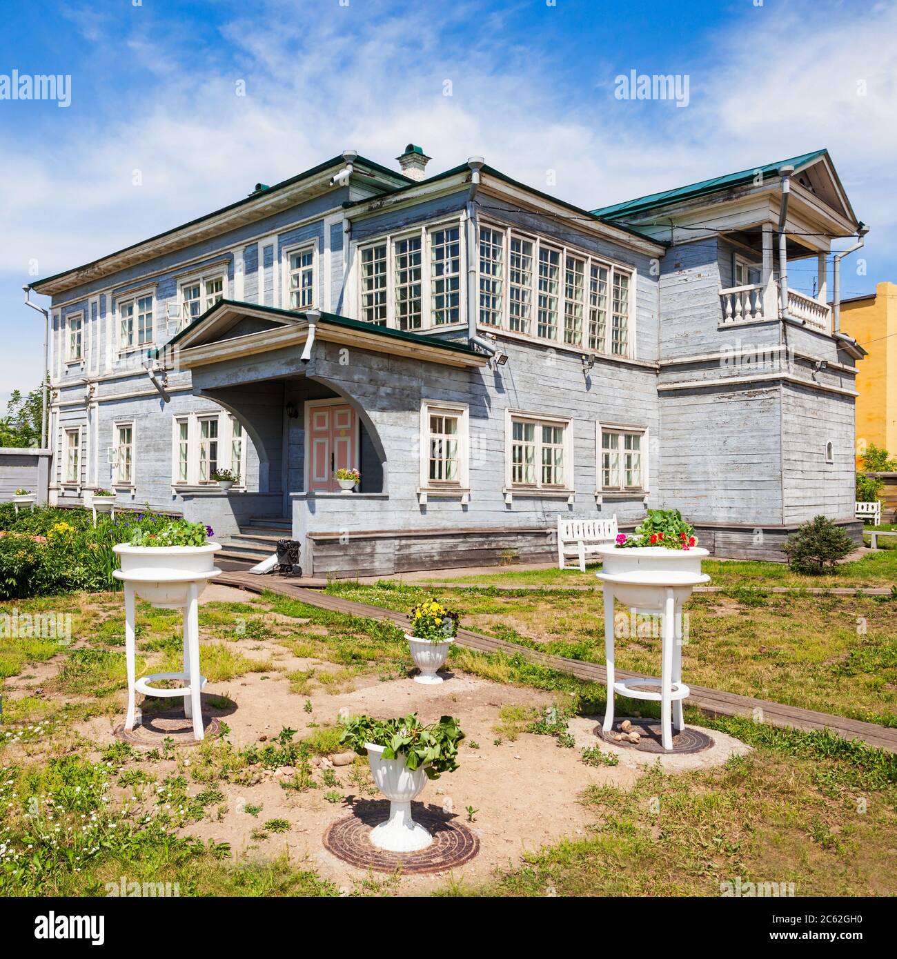 Beauty Vintage Haus im Zentrum von Irkutsk Stadt in Russland Stockfoto