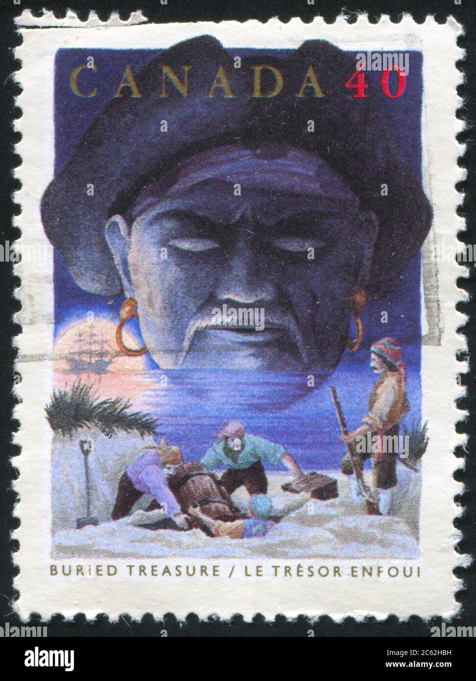 KANADA - UM 1991: Briefmarke gedruckt von Kanada, zeigt Folktales, Buried Treasure, um 1991 Stockfoto