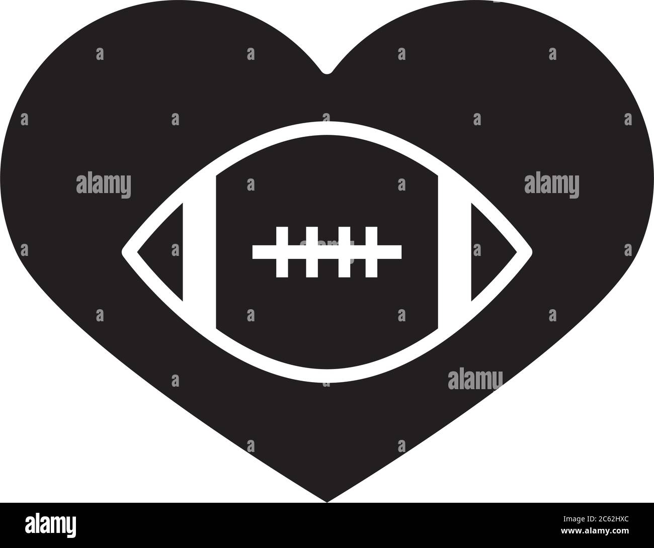 american Football Liebe Spiel Sport professionelle und Freizeit Silhouette Design Symbol Vektor Illustration Stock Vektor