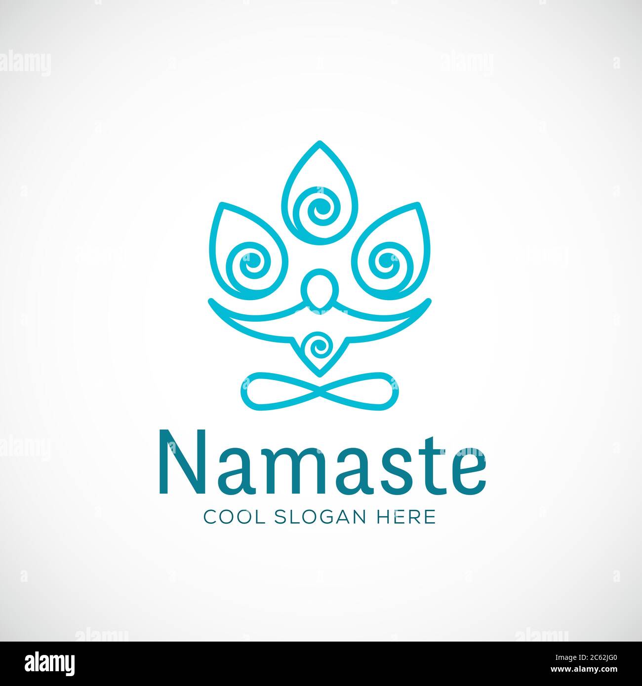 Yoga Namaste oder Zen Meditation Abstract Vektor Linear Style Sign, Symbol, Logo Vorlage. Stock Vektor