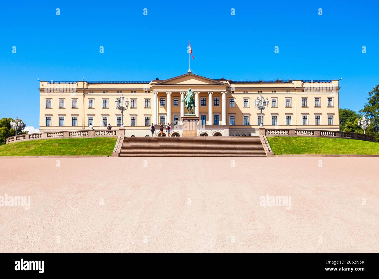 Royal Palace in Oslo, Norwegen. Royal Palace, die offizielle Residenz des norwegischen Monarchen. Stockfoto