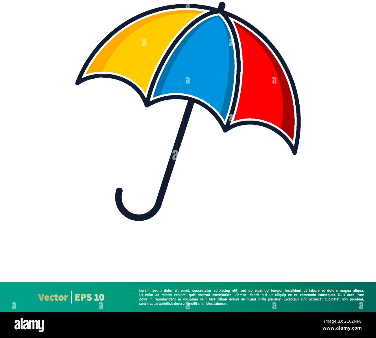 Regenschirm - Sommer Symbol Vektor Logo Vorlage Illustration Design. Editierbarer Vektor EPS 10. Stock Vektor