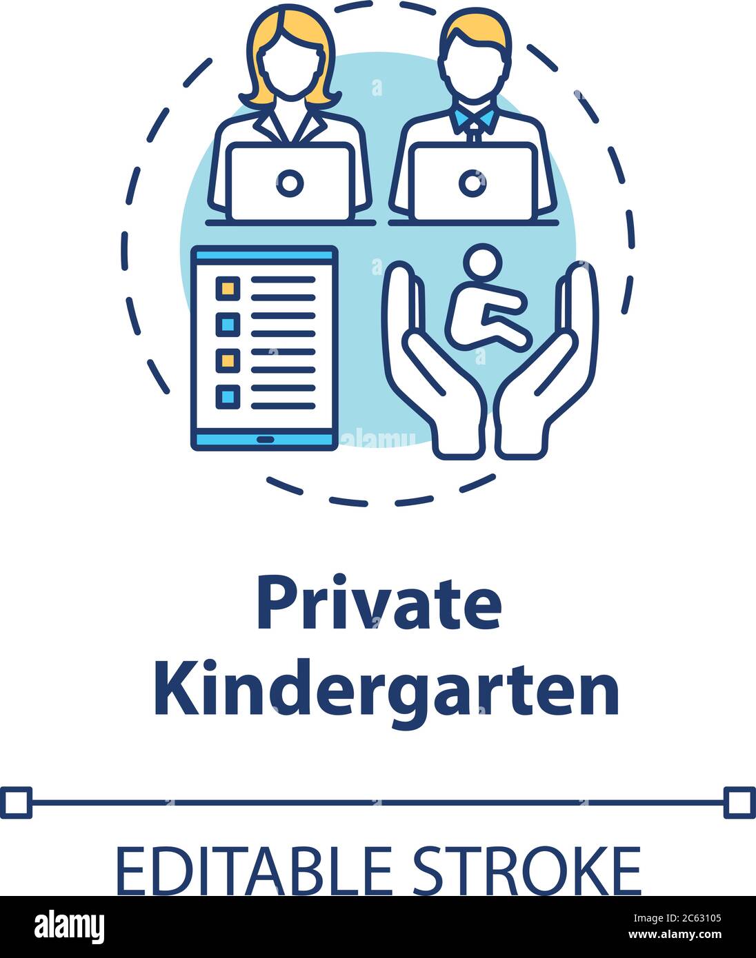 Private Kindergarten Konzept Ikone Stock Vektor