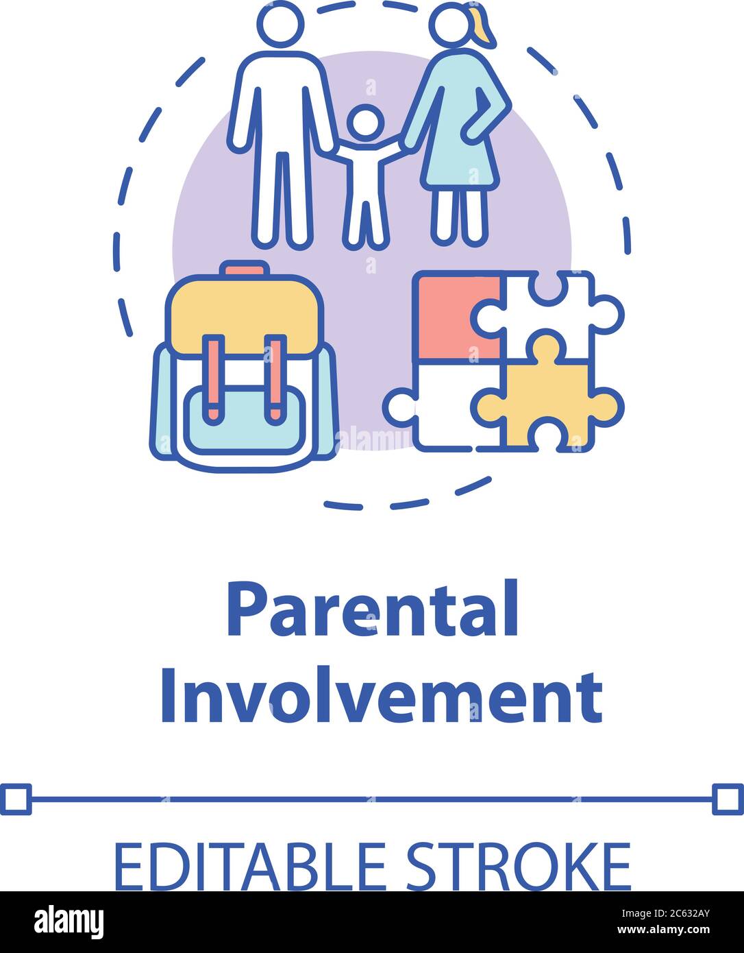 Symbol für das Konzept der elterlichen Beteiligung Stock Vektor
