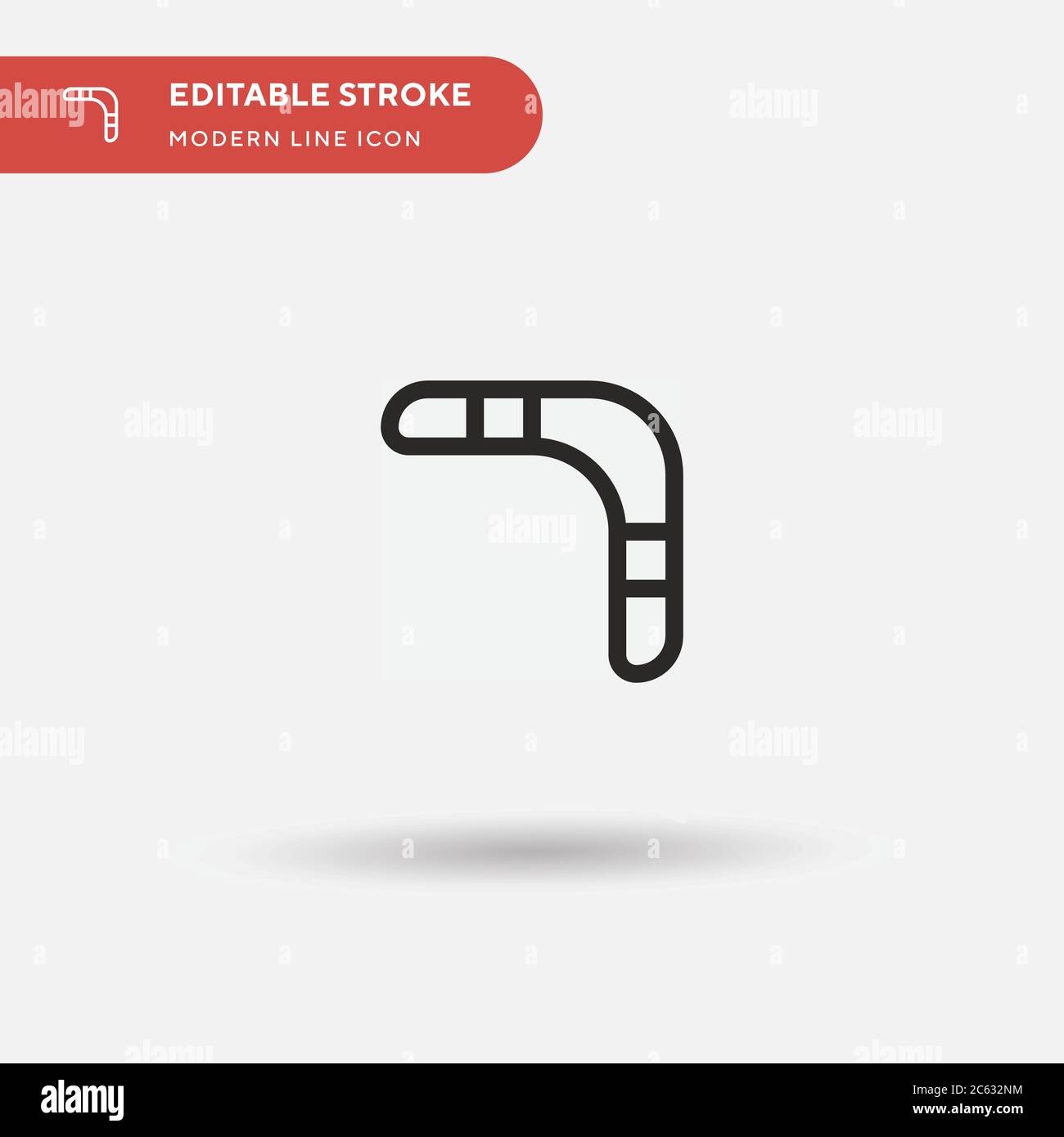 Einfaches Vektorsymbol für Boomerang. Illustration Symbol Design Vorlage für Web mobile UI Element. Perfekte Farbe modernes Piktogramm auf bearbeitbaren Strich. Boomer Stock Vektor