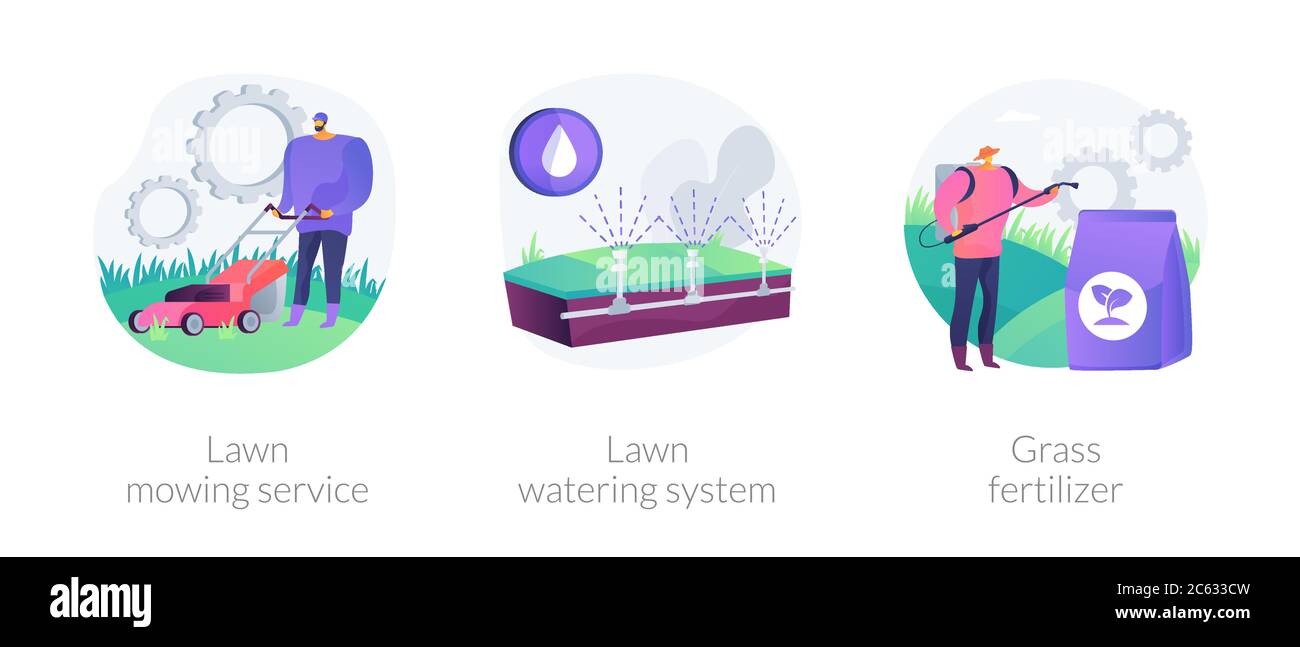 Gartenarbeit Dienstleistungen abstraktes Konzept Vektor Illustrationen. Stock Vektor