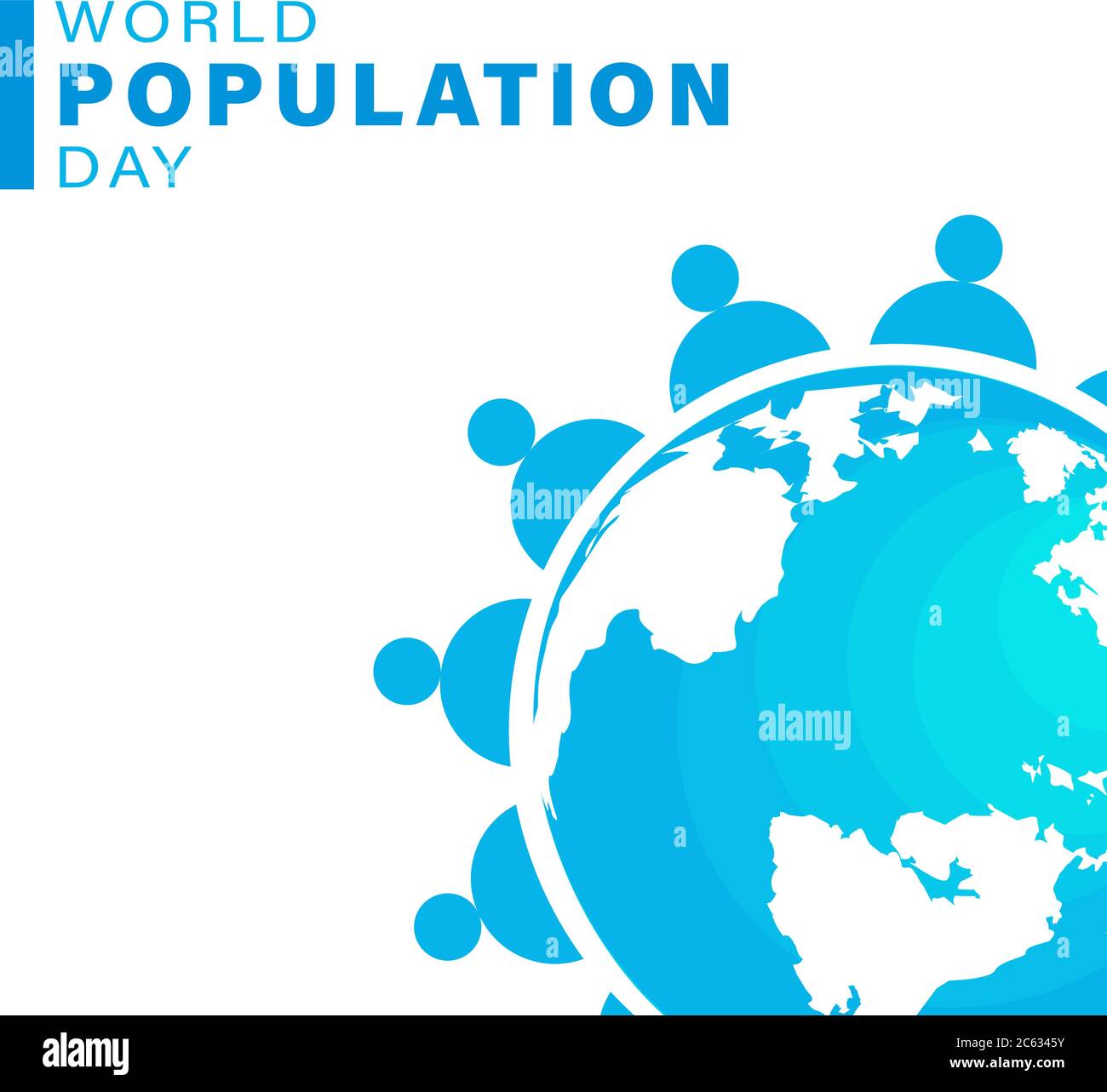 Weltbevölkerungstag, Erdkugel, Poster, Vorlage für Web und Präsentation, Vektordarstellung Stock Vektor