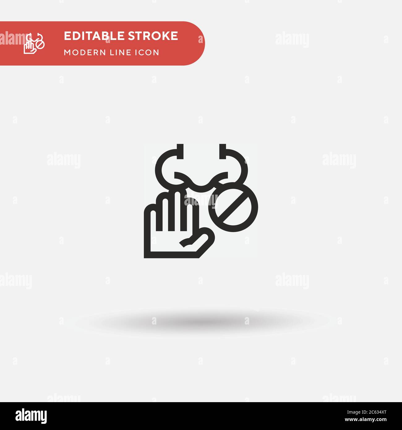 Kein einfaches Vektorsymbol für Berührung. Illustration Symbol Design Vorlage für Web mobile UI Element. Perfekte Farbe modernes Piktogramm auf bearbeitbaren Strich. Keine Touch-Symbole für Ihr Geschäftsprojekt Stock Vektor