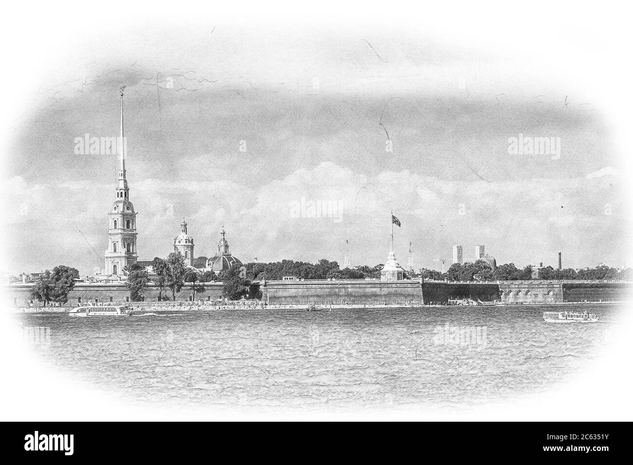 Peter und Paul Festung Skizzenstift, Sankt-Petersburg, Russland Stockfoto