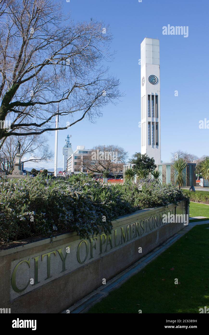 Uhrturm in Palmerston North, Neuseeland Stockfoto