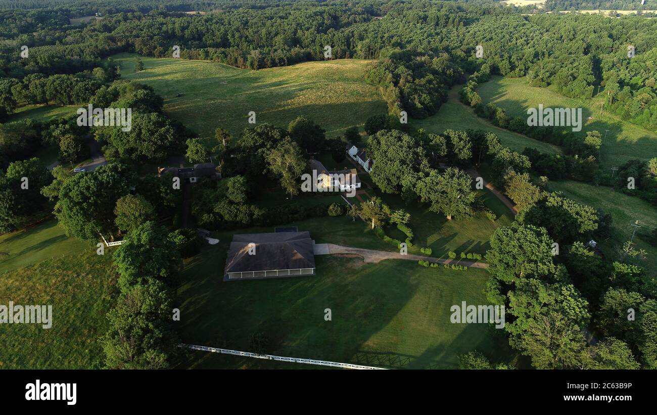 Luftaufnahme von Ashlawn-Highland, ehemaliges Zuhause von Präsident James Monroe Stockfoto