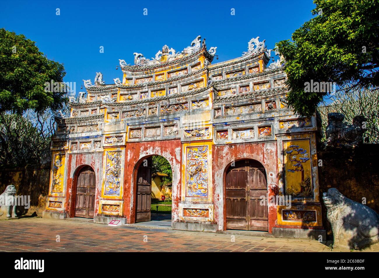 Huế (Vietnam);03. Februar 2020; Kaiserliche Zitadelle von Hue,Thế Miếu Stockfoto