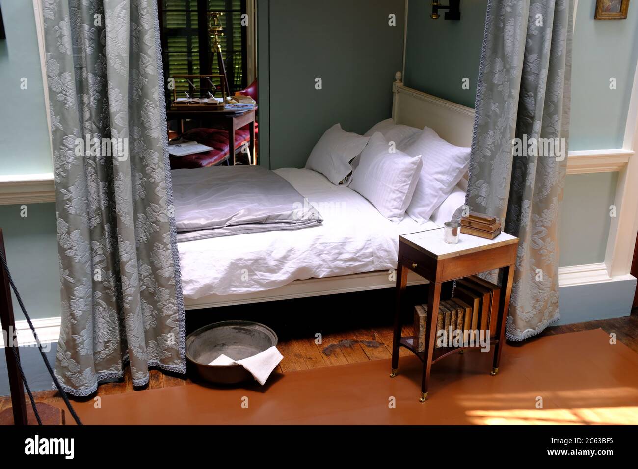 Bettenkammer in Monticello, Thomas Jeffersons früherem Zuhause Stockfoto