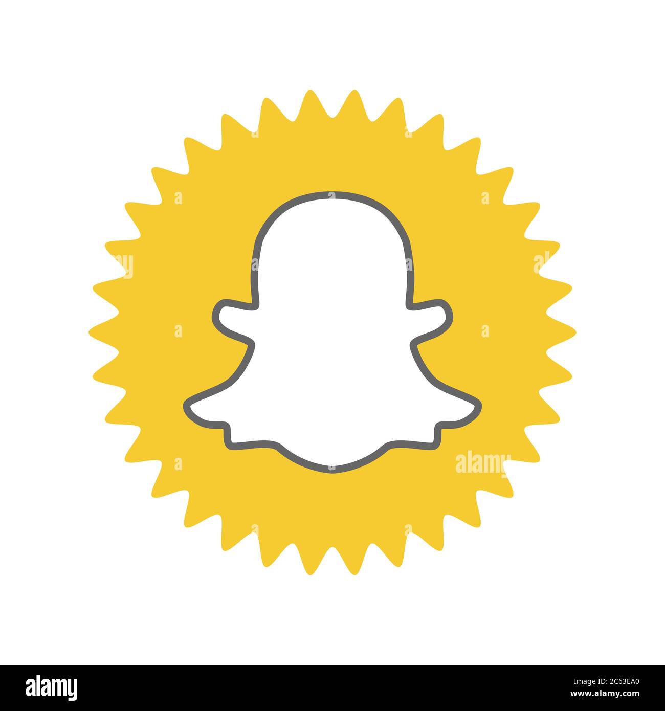 Snapchat App ist ein beliebtes Social-Networking-Anwendung für die Freigabe von Fotos. Snapchat-Logo . Charkiw, Ukraine - Juni 2020 Stockfoto